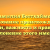 Фамилия Вестхаймер: исследование происхождения и истории, важность и правильное склонение этого имени