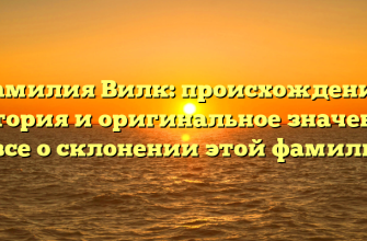 Фамилия Вилк: происхождение, история и оригинальное значение — все о склонении этой фамилии