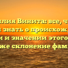 Фамилия Винита: все, что вы хотели знать о происхождении, истории и значении этого имени, а также склонение фамилии