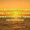 Фамилия Волевач: исторический обзор, происхождение и грамматические правила склонения