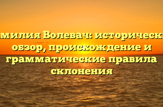 Фамилия Волевач: исторический обзор, происхождение и грамматические правила склонения