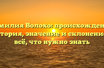 Фамилия Волохо: происхождение, история, значение и склонение — всё, что нужно знать