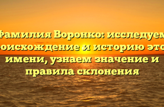 Фамилия Воронко: исследуем происхождение и историю этого имени, узнаем значение и правила склонения