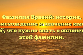 Фамилия Врабий: история, происхождение и значение имени — всё, что нужно знать о склонении этой фамилии.
