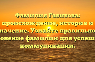 Фамилия Габибова: происхождение, история и значение. Узнайте правильное склонение фамилии для успешной коммуникации.
