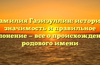 Фамилия Газизуллин: история, значимость и правильное склонение — все о происхождении родового имени