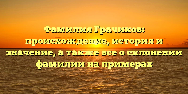 Фамилия Грачиков: происхождение, история и значение, а также все о склонении фамилии на примерах Фамилия Грачиков: происхождение, история и значение, а также все о склонении фамилии на примерах