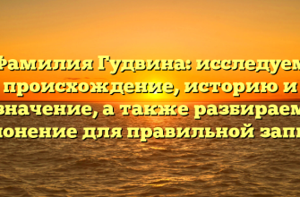 Фамилия Гудвина: исследуем происхождение, историю и значение, а также разбираем склонение для правильной записи