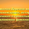 Фамилия Дерезин: всё о происхождении, истории, значении и правильном склонении фамилии