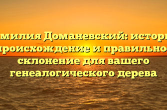 Фамилия Доманевский: история, происхождение и правильное склонение для вашего генеалогического дерева