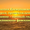 Фамилия Досмухамбетов: история, происхождение и значение — полный гид по склонению фамилии