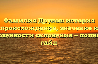 Фамилия Друнов: история происхождения, значение и особенности склонения — полный гайд