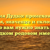 Фамилия Дудко: происхождение, история, значение и склонение — все, что вам нужно знать о этом редком родовом имени