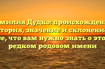 Фамилия Дудко: происхождение, история, значение и склонение — все, что вам нужно знать о этом редком родовом имени