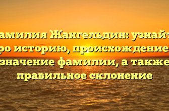 Фамилия Жангельдин: узнайте про историю, происхождение и значение фамилии, а также правильное склонение