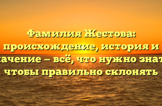 Фамилия Жестова: происхождение, история и значение — всё, что нужно знать, чтобы правильно склонять