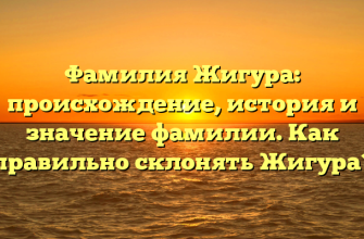 Фамилия Жигура: происхождение, история и значение фамилии. Как правильно склонять Жигура?