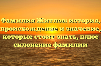 Фамилия Житлов: история, происхождение и значение, которые стоит знать, плюс склонение фамилии