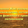 Фамилия Жос: исследуем происхождение, историю и значение фамилии с правильным склонением