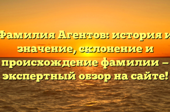 Фамилия Агентов: история и значение, склонение и происхождение фамилии — экспертный обзор на сайте!