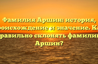 Фамилия Аршин: история, происхождение и значение. Как правильно склонять фамилию Аршин?