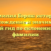 Фамилия Боряк: история, происхождение и значимость — полный гид по склонению этой фамилии