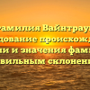 Фамилия Вайнтрауб: исследование происхождения, истории и значения фамилии с правильным склонением