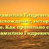 Фамилия Гидревич: происхождение, история и значение. Как правильно склонять фамилию Гидревич?