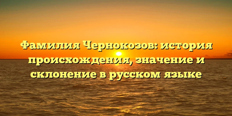 Фамилия Чернокозов: история происхождения, значение и склонение в русском языке Фамилия Чернокозов: история происхождения, значение и склонение в русском языке